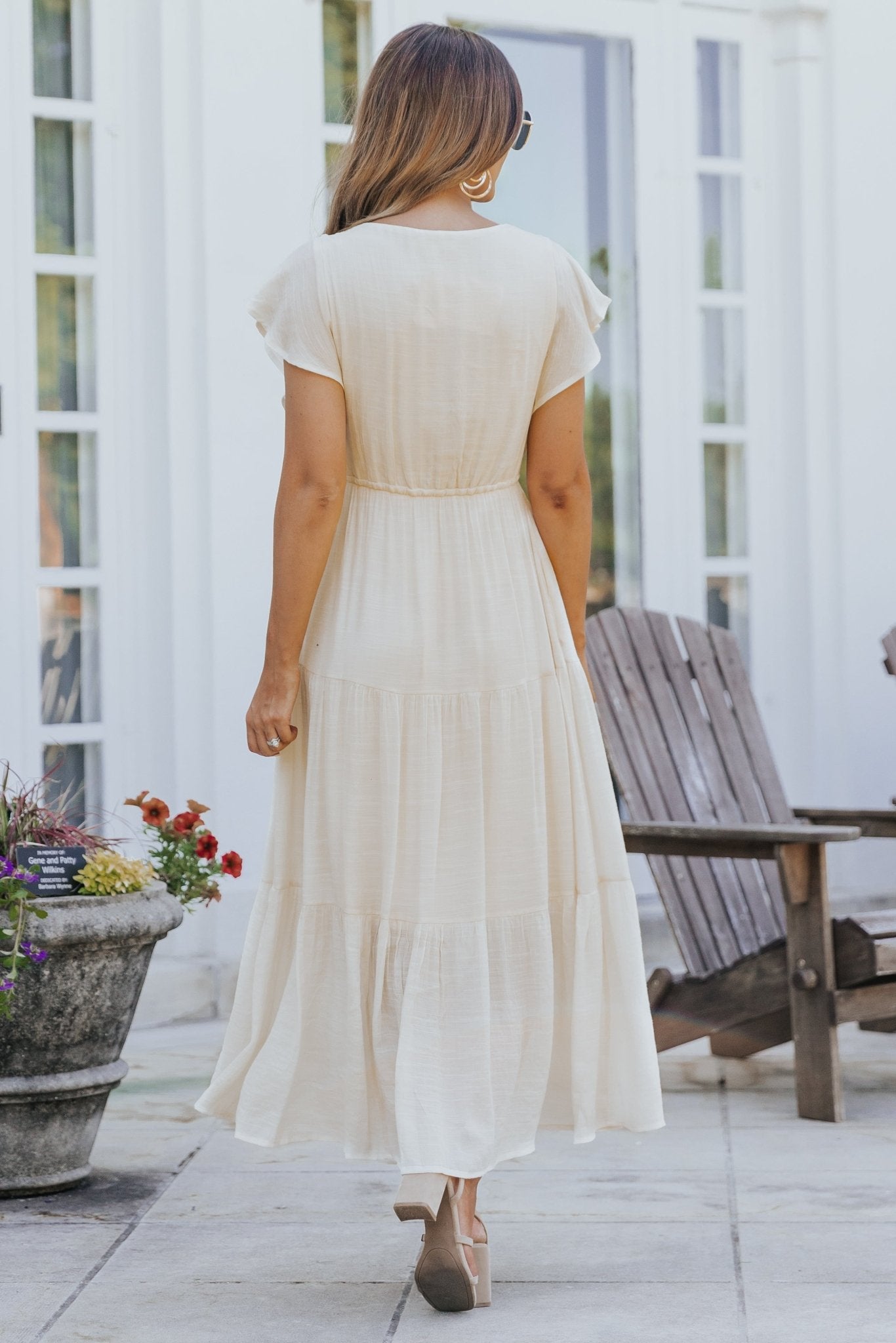 Celine Crochet Lace Tiered Boho Midi Dress L | Women's Online Boutique | Boho Chic Style