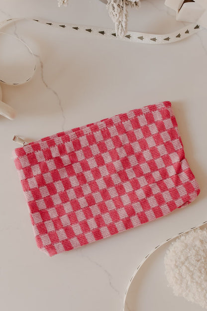 Checkered Cosmetic Makeup Bag - Magnolia Boutique