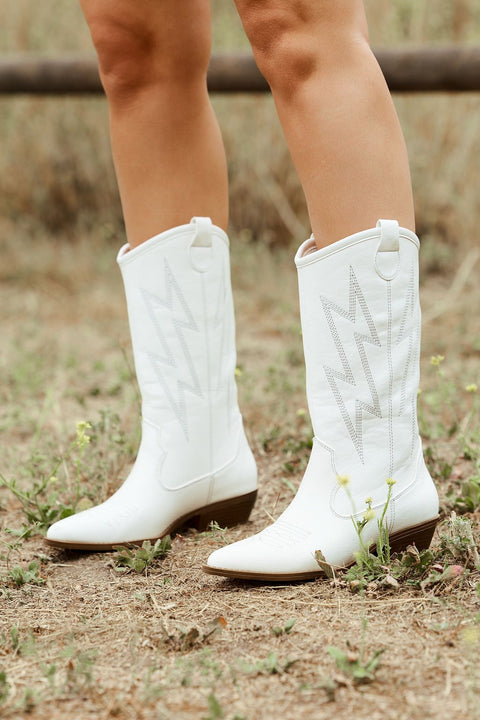 Chinese Laundry Josea White Western Boots - FINAL SALE - Magnolia Boutique