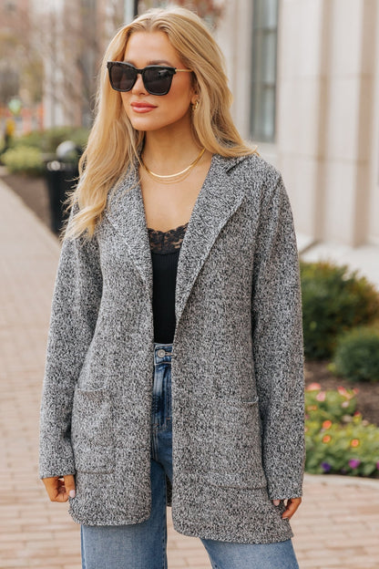 Classy Elegant Wool Coat - Charcoal - Magnolia Boutique