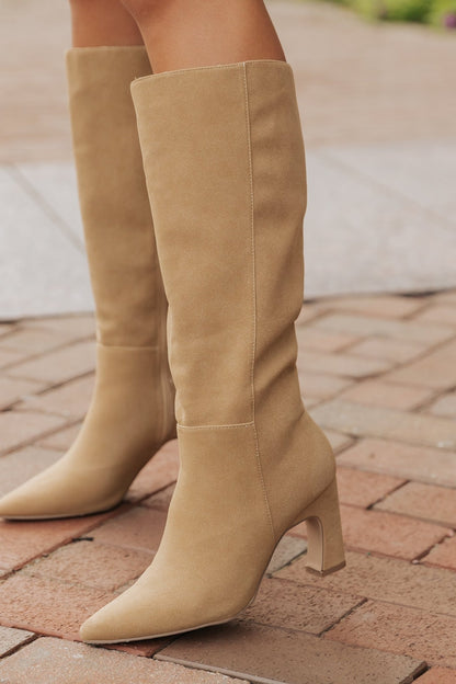 Coconuts By Matisse Willow Knee High Heeled Boots - Natural - Magnolia Boutique