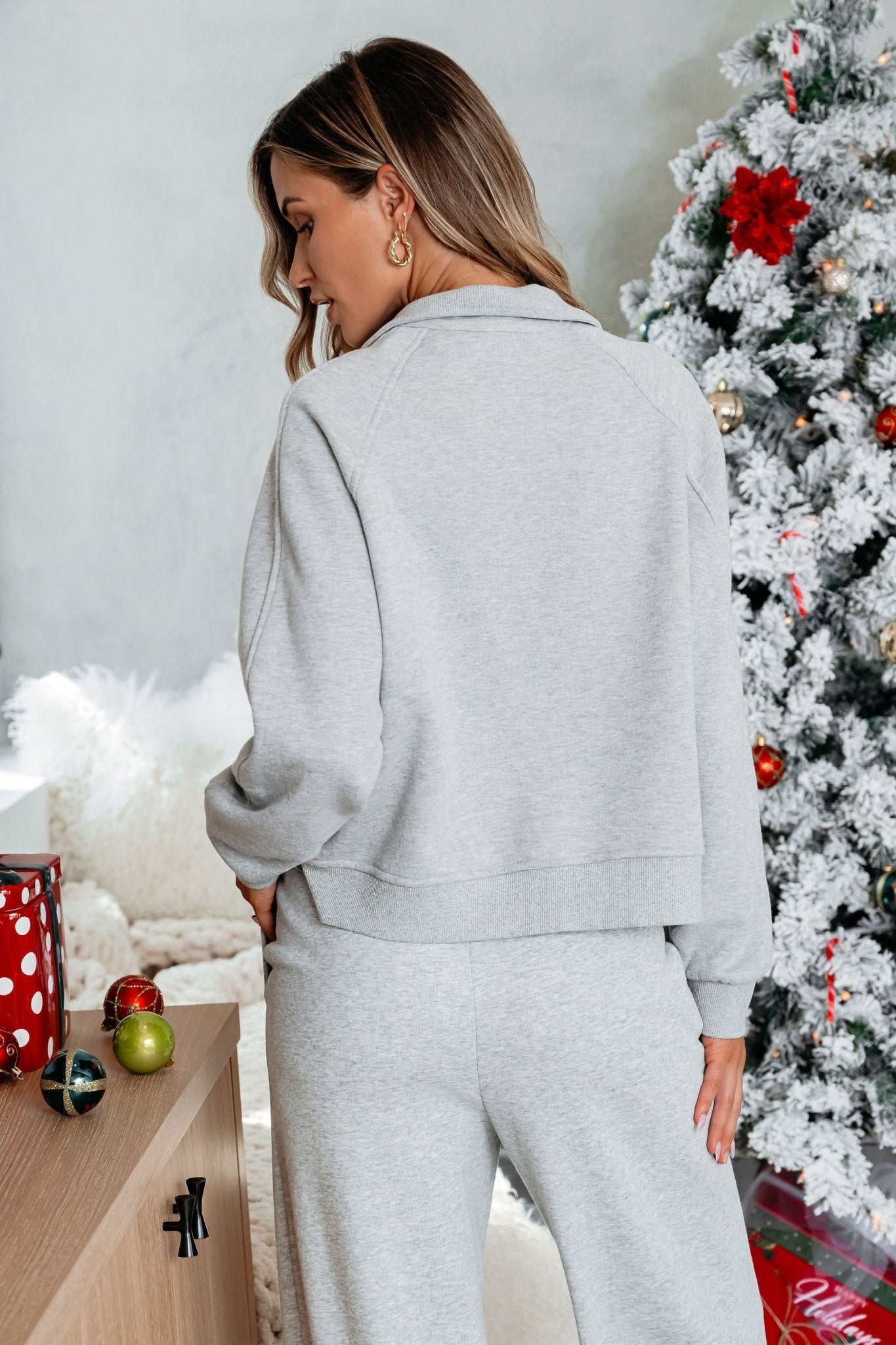 Comfort Lounge Grey Half Zip Sweatshirt - Magnolia Boutique