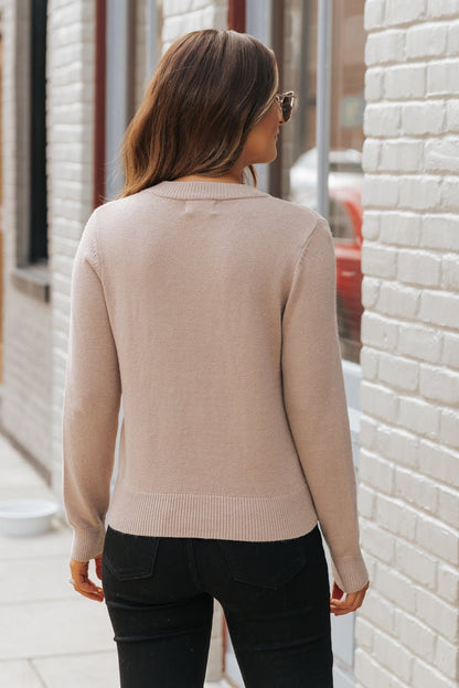 Comfy Cozy Round Neck Sweater - Taupe - Magnolia Boutique