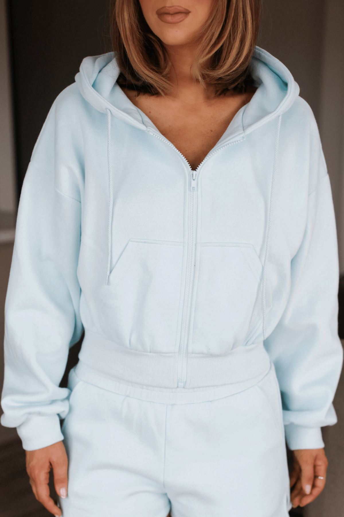 Cozy Blue Zip Up Fleece Hoodie - Magnolia Boutique