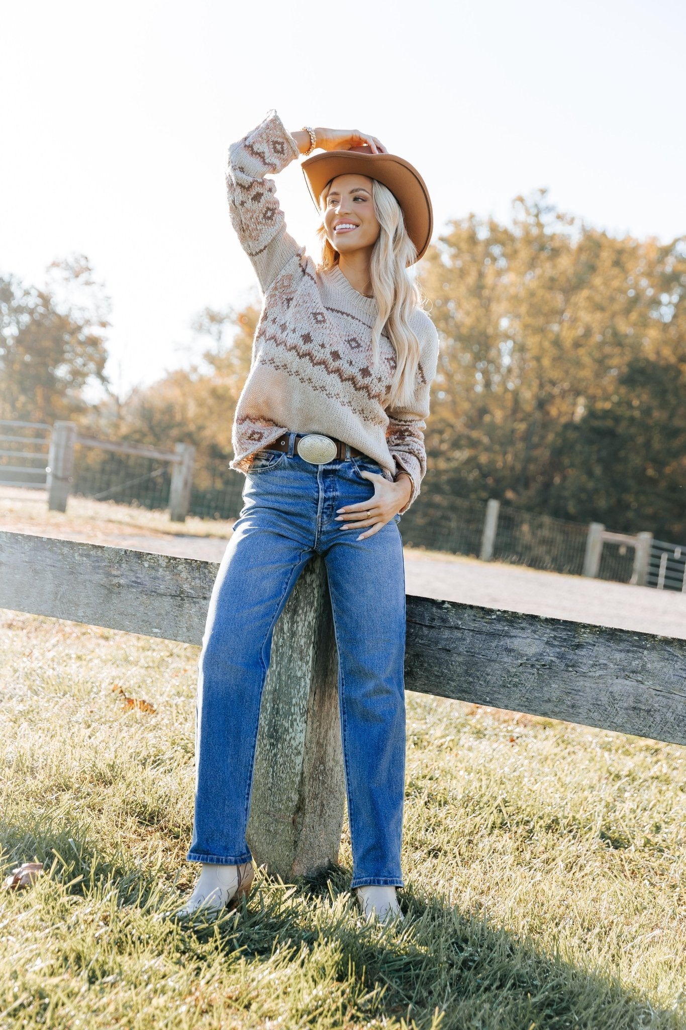 Cozy Mocha Aztec Print Sweater - Magnolia Boutique