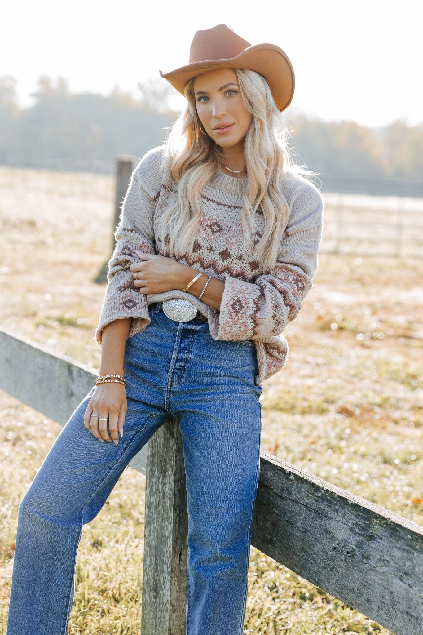 Cozy Mocha Aztec Print Sweater - Magnolia Boutique