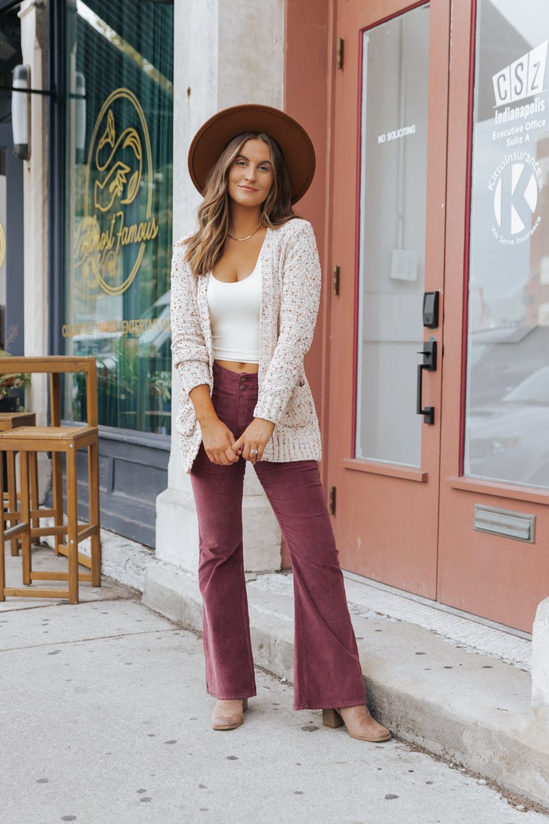 Cream Pom Pom Open Front Cardigan - Magnolia Boutique