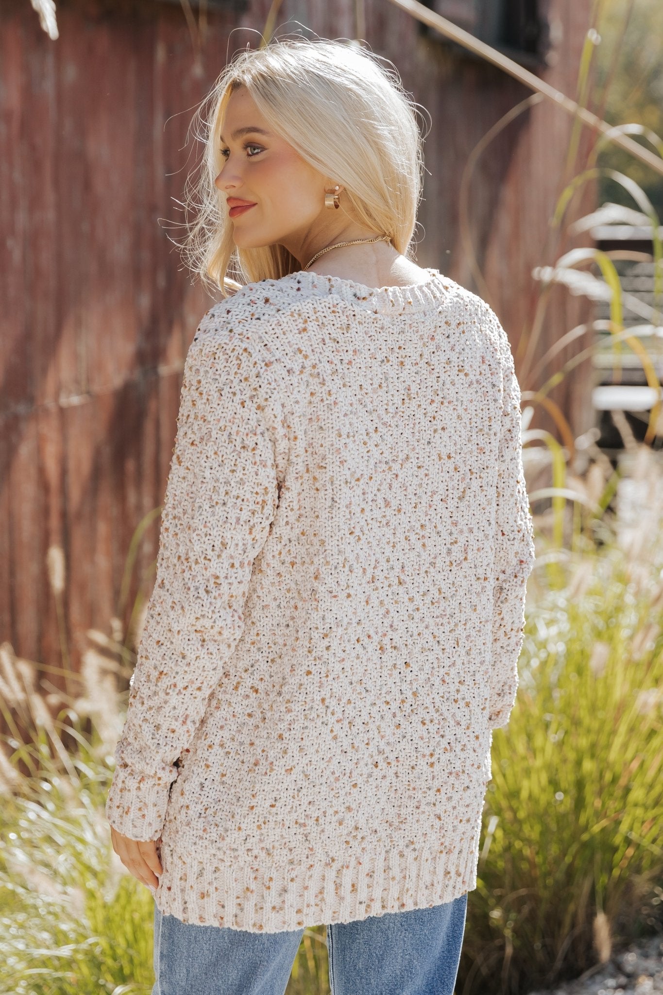 Cream Popcorn Open Front Cardigan - Magnolia Boutique