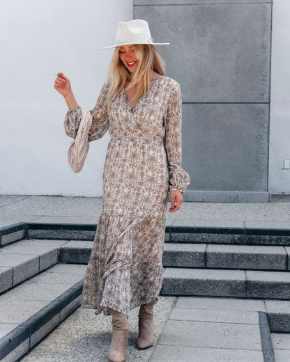 Cream Print Smocked Maxi Dress - Magnolia Boutique