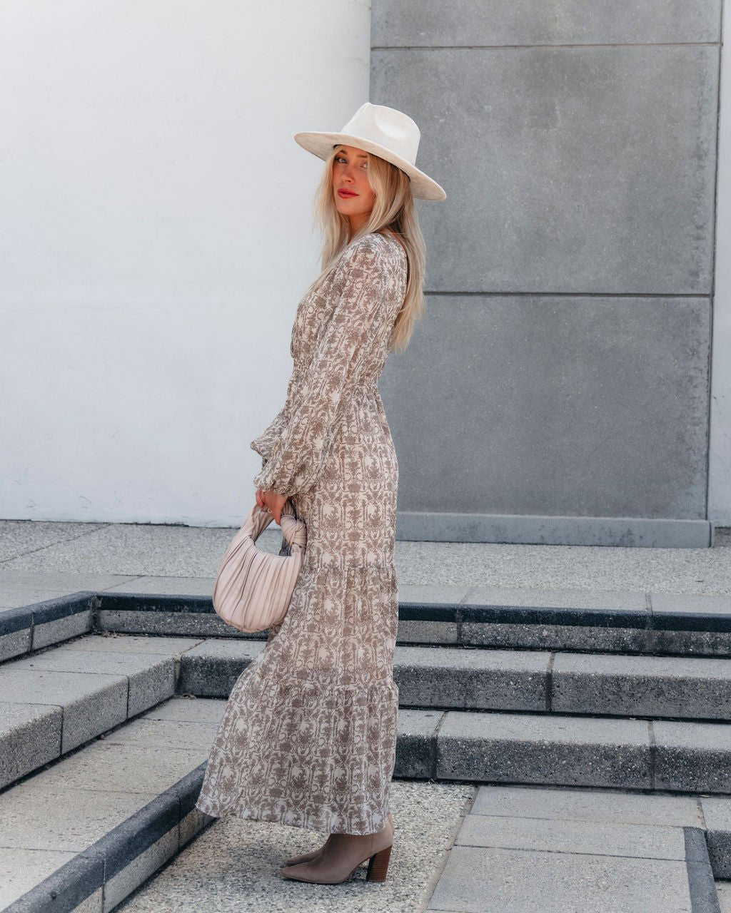 Cream Print Smocked Maxi Dress - Magnolia Boutique