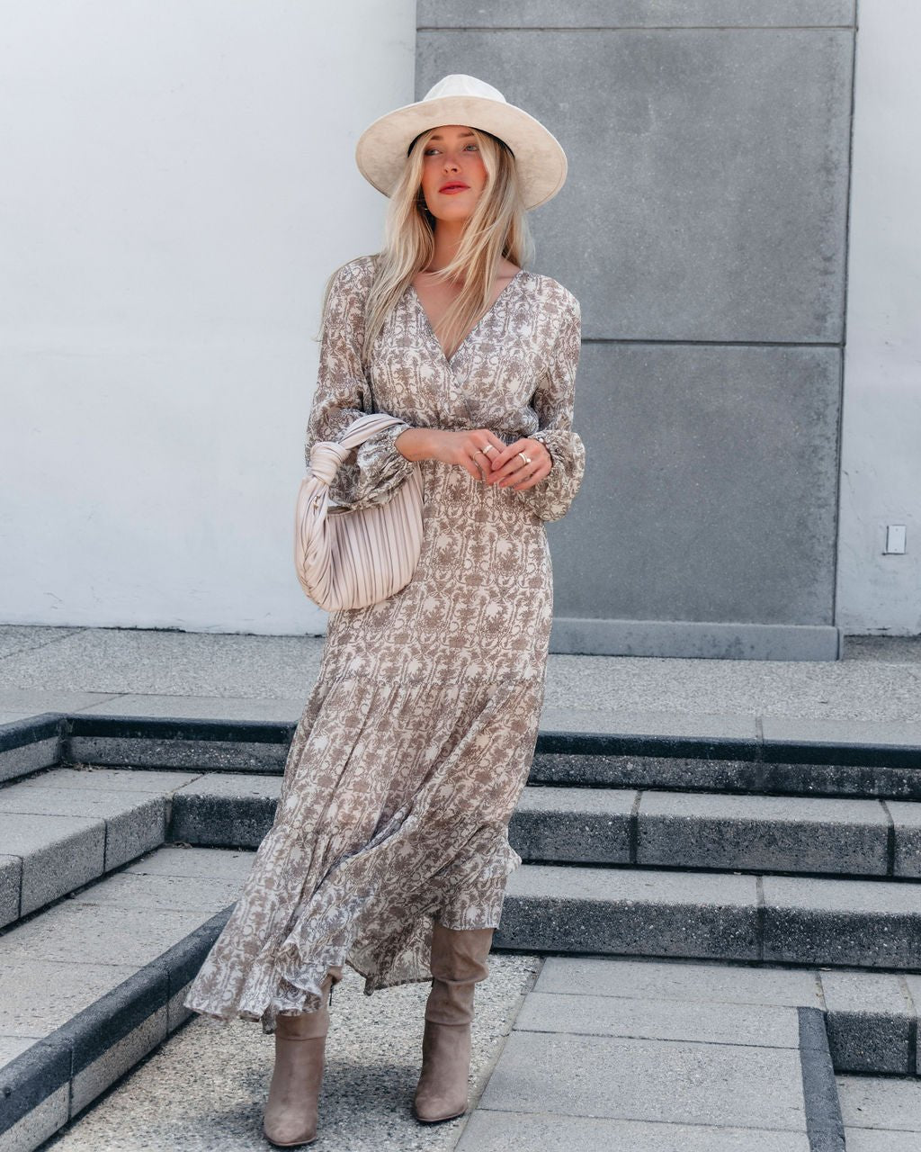 Cream Print Smocked Maxi Dress - Magnolia Boutique