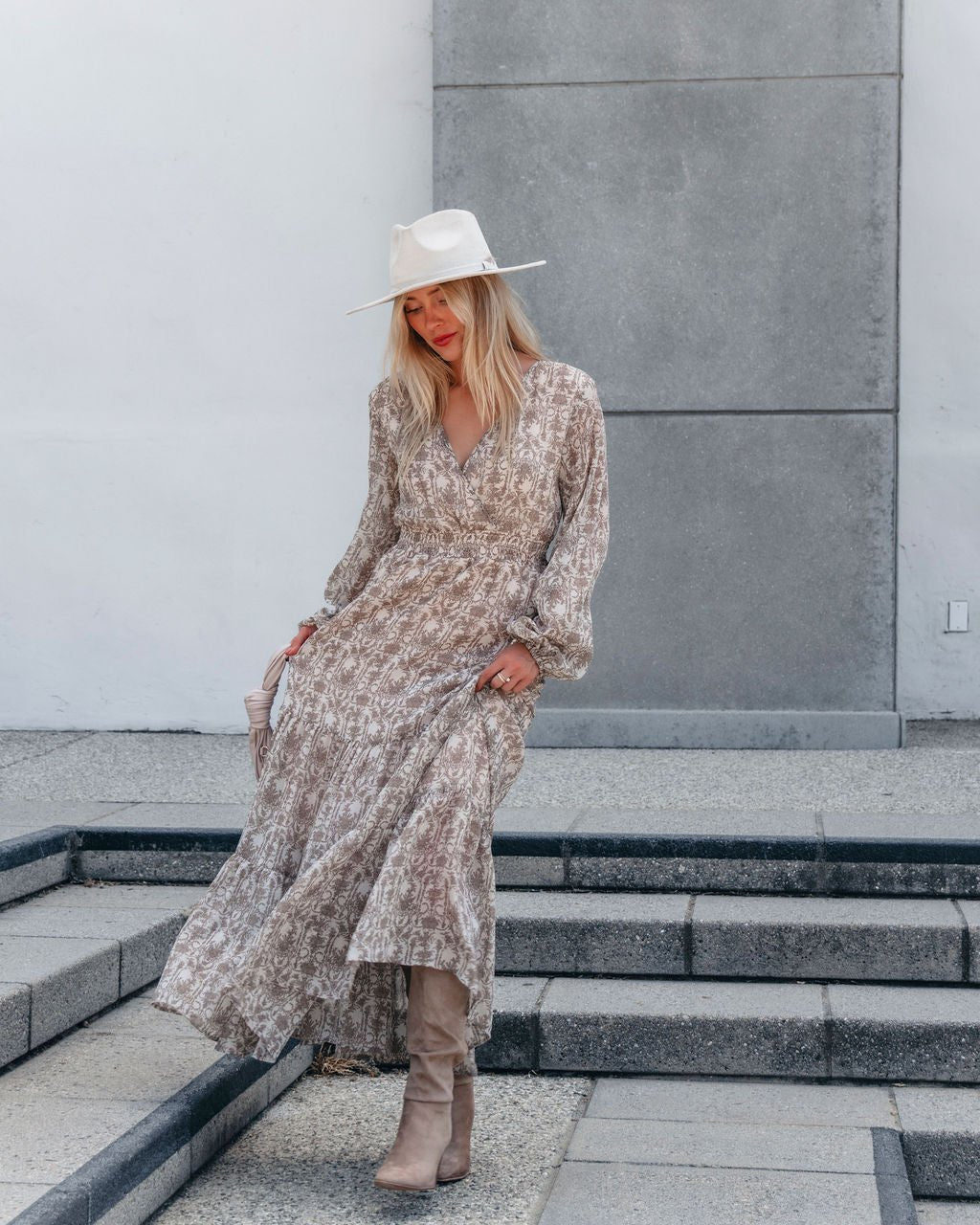 Cream Print Smocked Maxi Dress - Magnolia Boutique