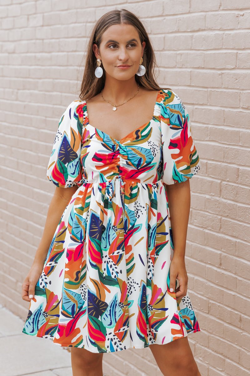 Cream Sweetheart Print Mini Dress - Magnolia Boutique