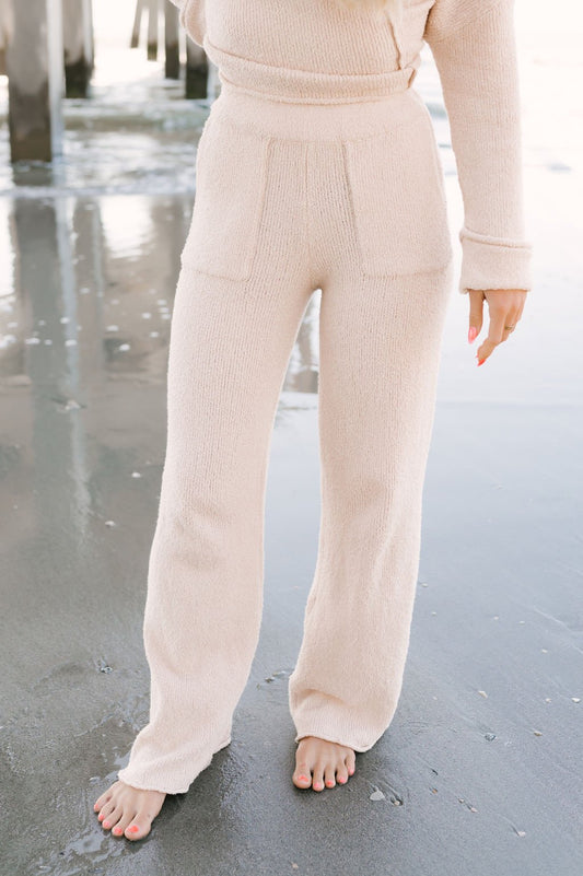 Cream Wide Leg Sweater Pants - Magnolia Boutique