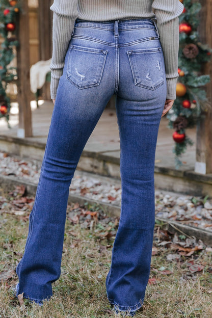 Dark Wash High Rise Flare Jeans - Magnolia Boutique