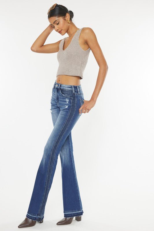 Dark Wash High Rise Flare Jeans - Magnolia Boutique