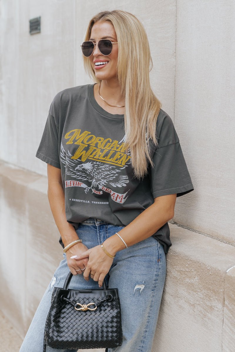 Daydreamer Morgan Wallen Graphic Tee - Charcoal - Magnolia Boutique