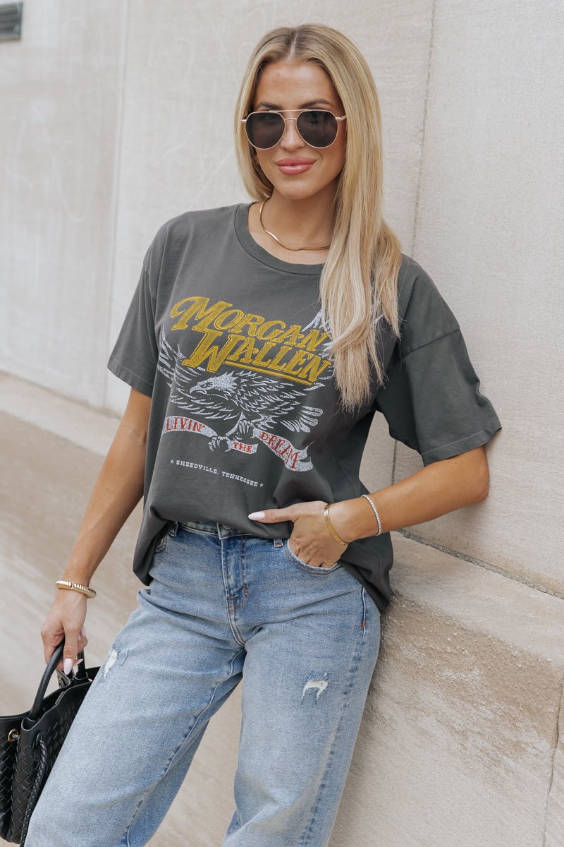 Daydreamer Morgan Wallen Graphic Tee - Charcoal - Magnolia Boutique