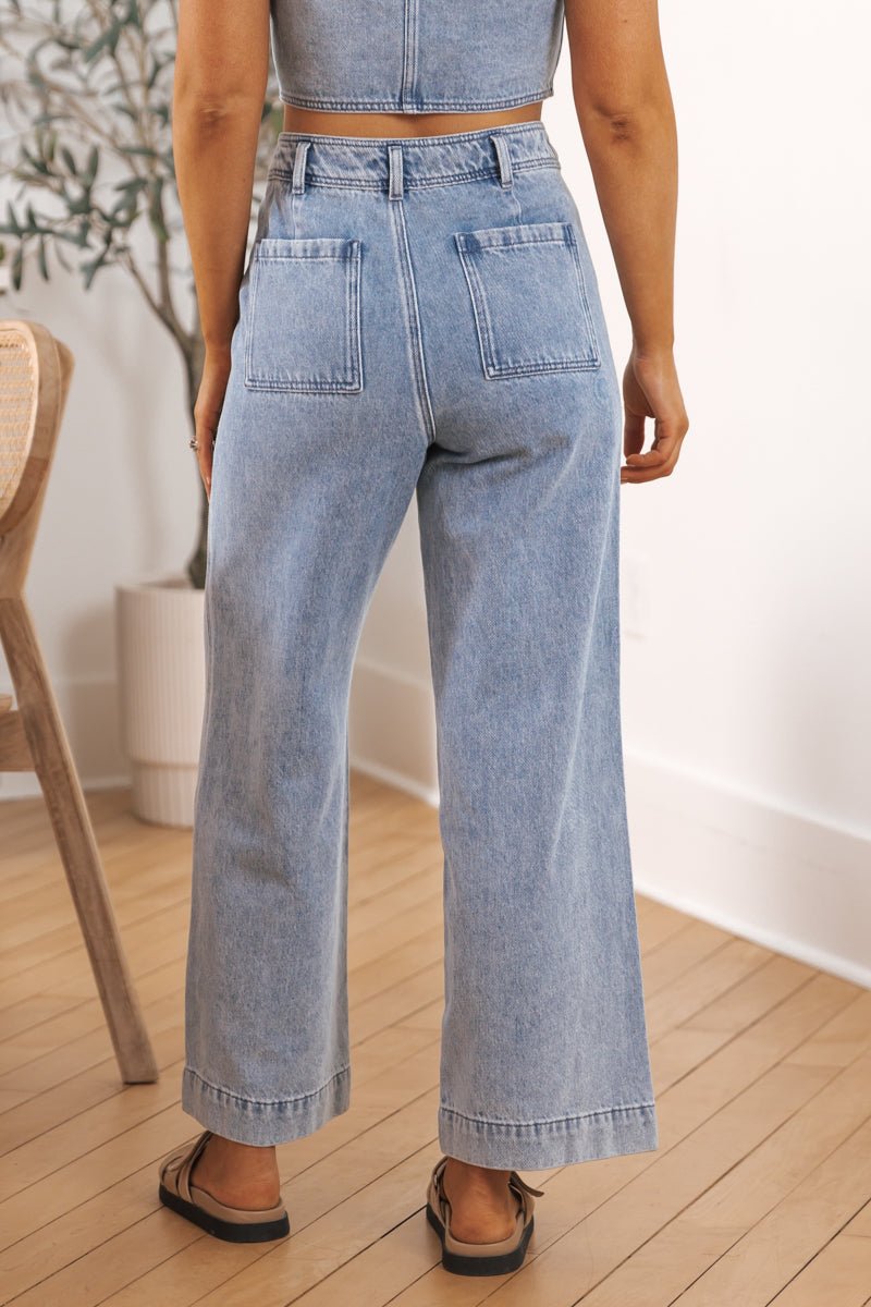 Denim Wash Wide Leg Jeans - Magnolia Boutique