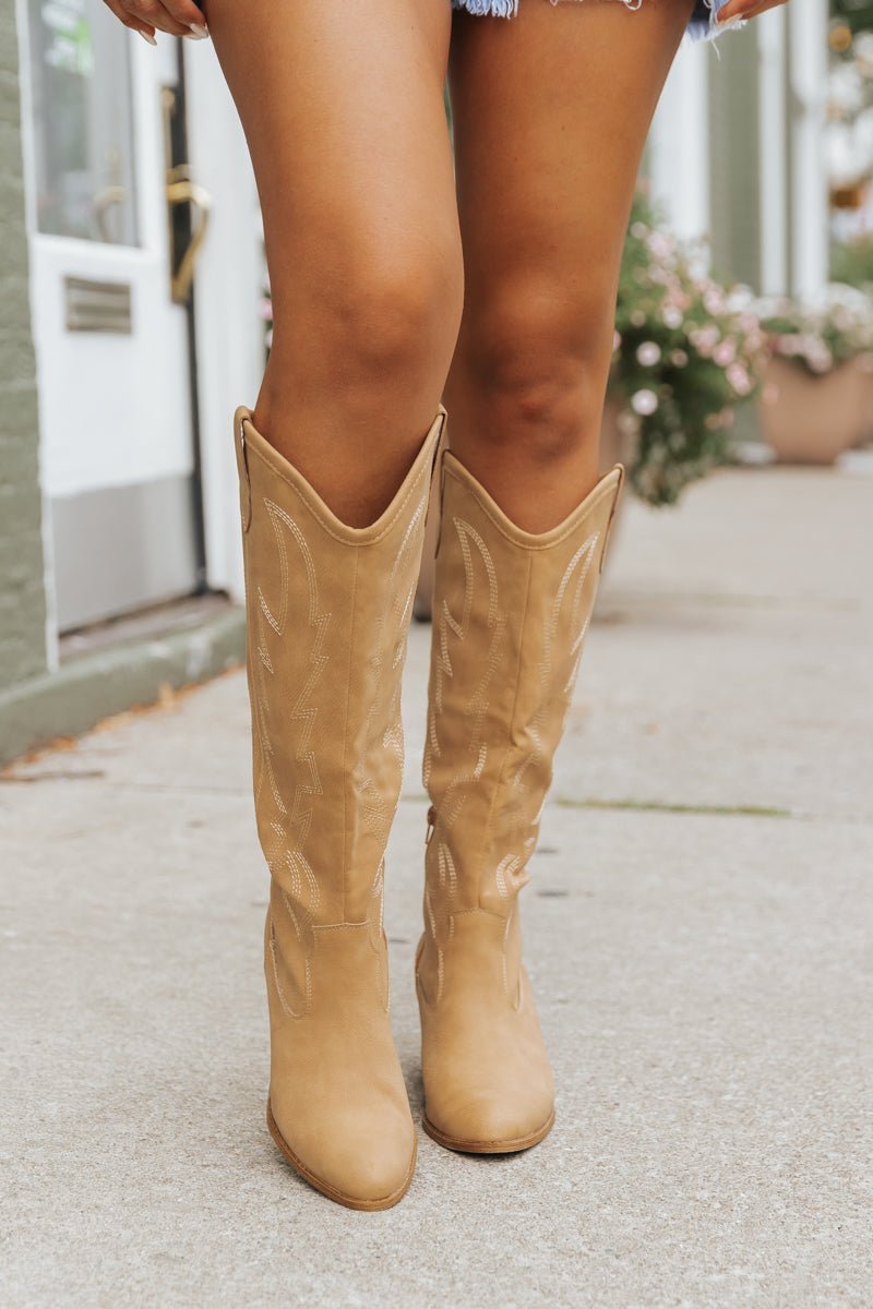 Dirty Laundry Upwind Western Boots - Camel - Magnolia Boutique