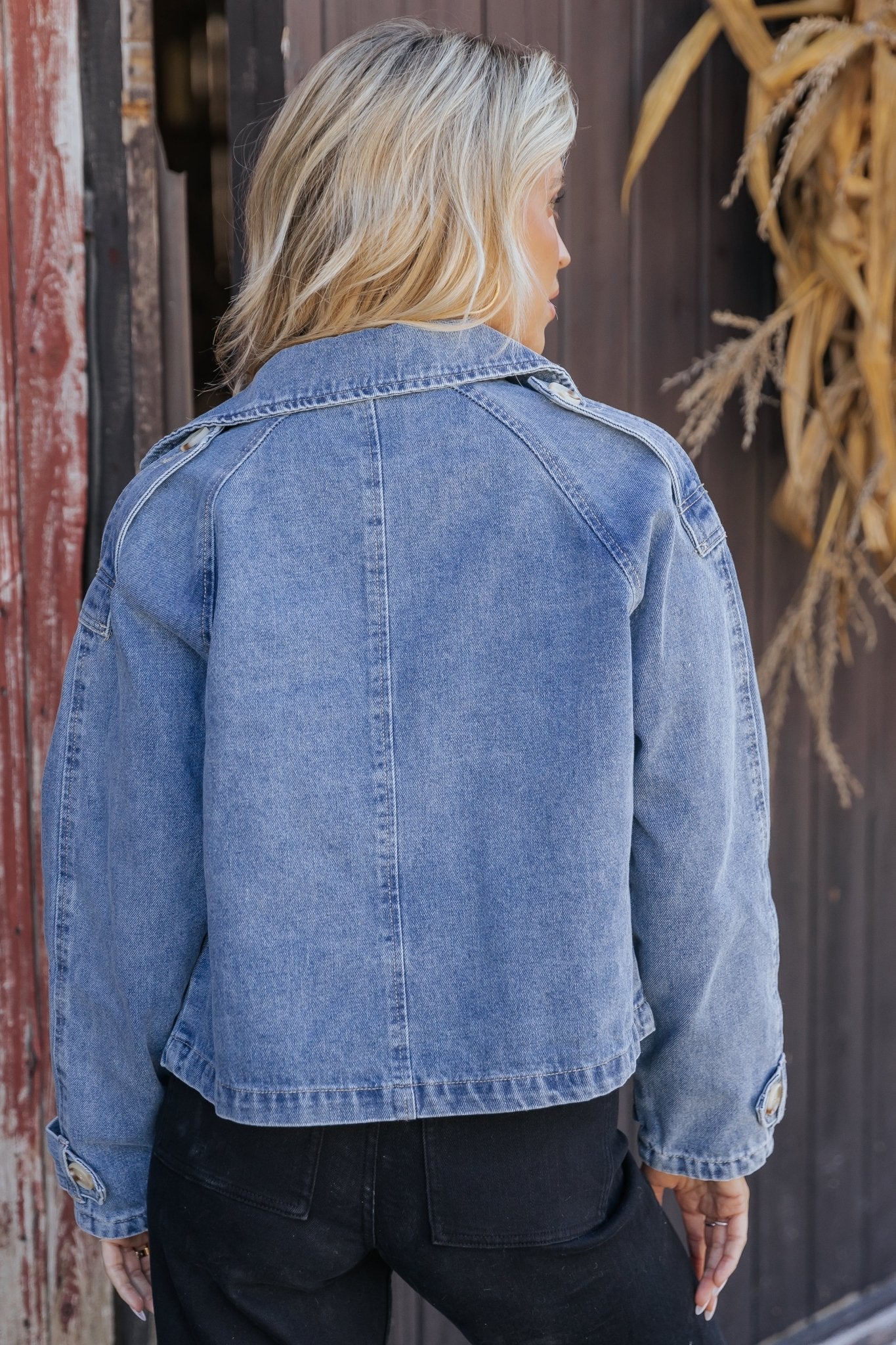 Double Breasted Denim Jacket - Magnolia Boutique