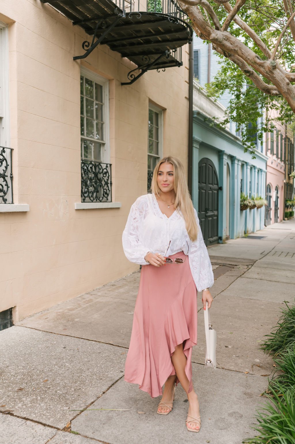 Dusty Rose Asymmetrical Midi Skirt - Magnolia Boutique