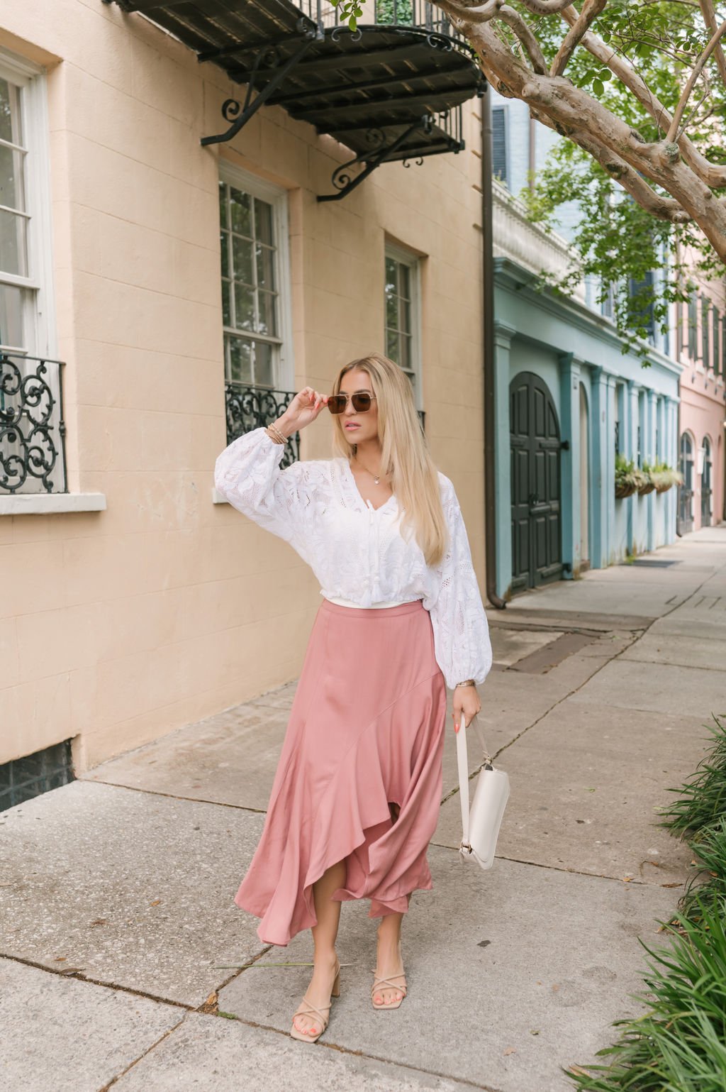 Dusty Rose Asymmetrical Midi Skirt - Magnolia Boutique