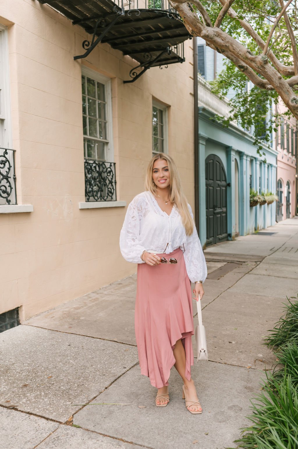 Dusty Rose Asymmetrical Midi Skirt - Magnolia Boutique