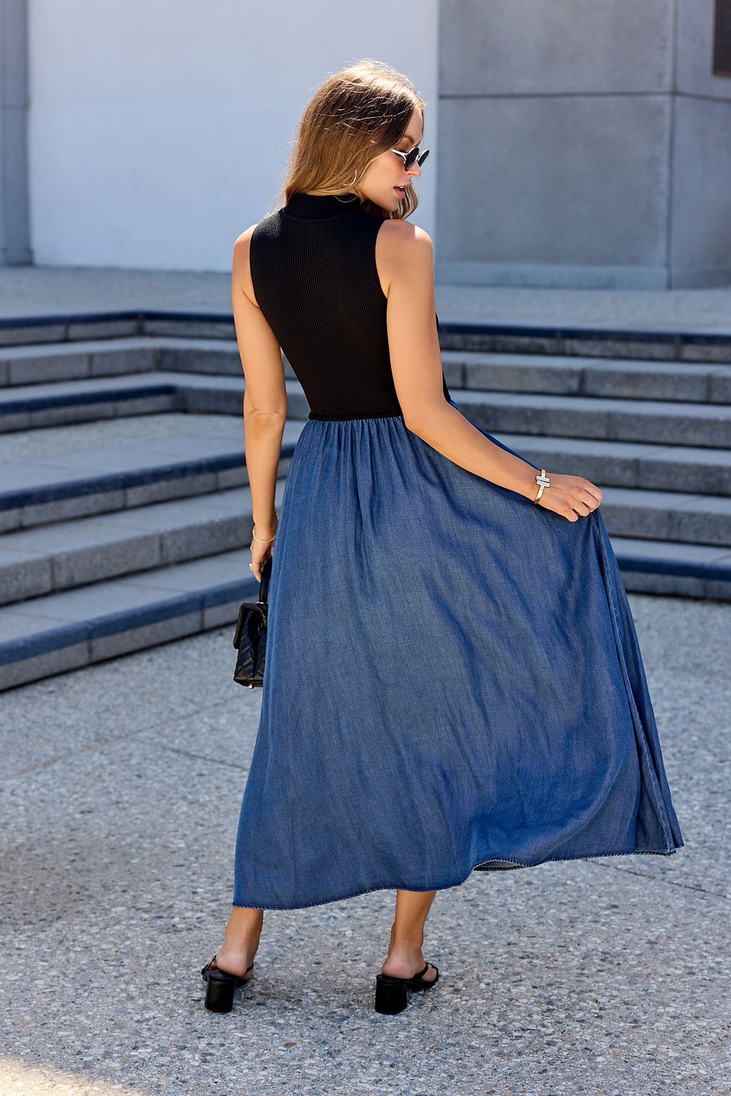 elan dresses Harlow Maxi Dress Navy / S HLA101 Short puff sleeves Crystal Dresses | Sparkly size:12/14