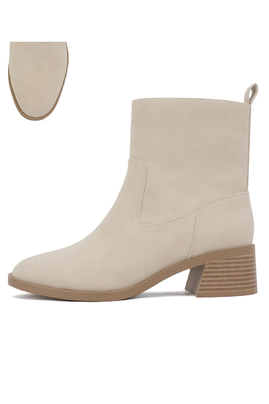 Elena Beige Heeled Booties - Magnolia Boutique