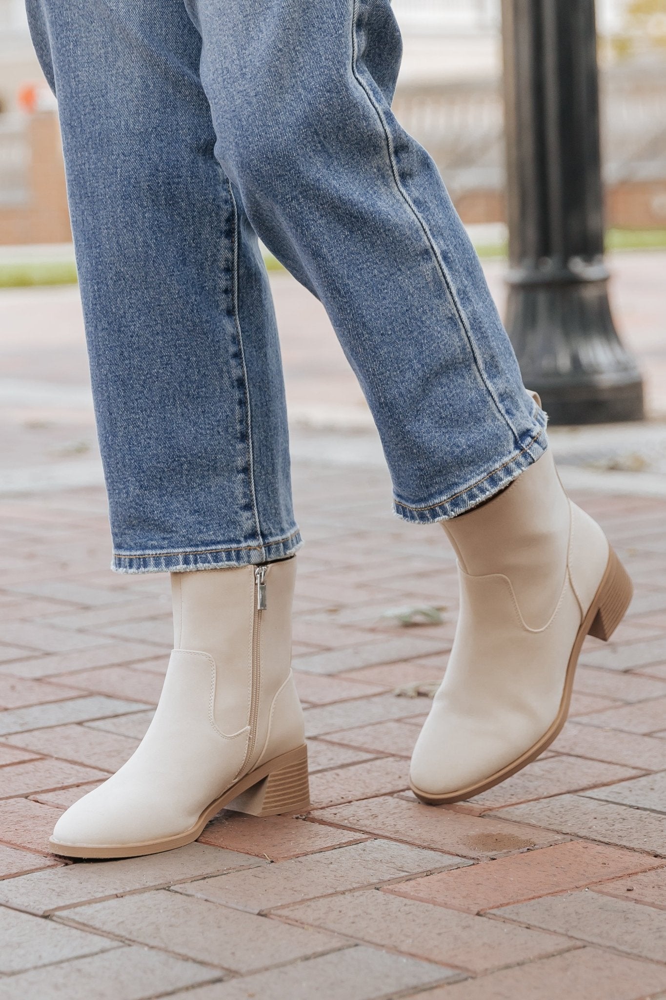 Elena Beige Heeled Booties - Magnolia Boutique