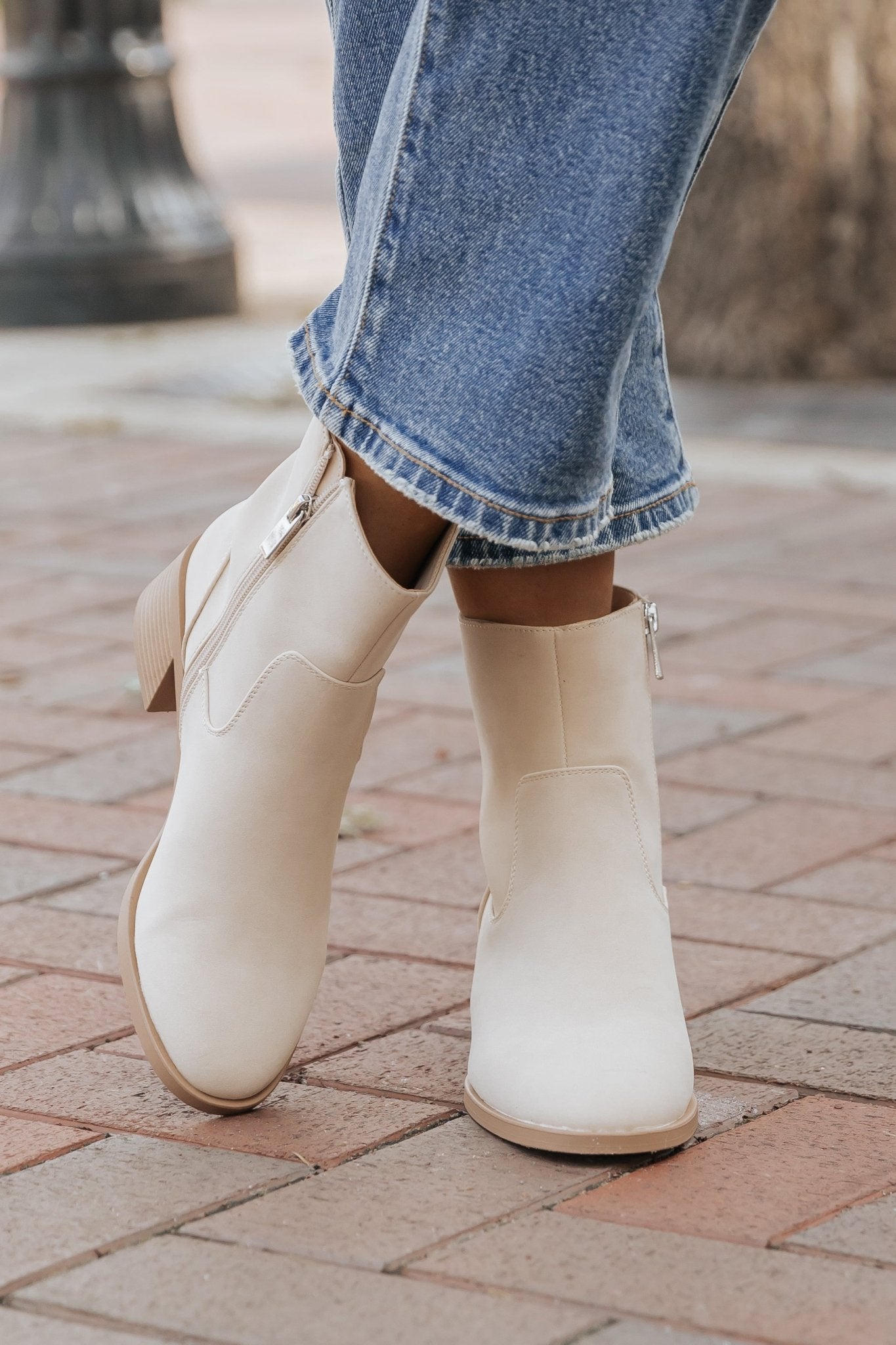 Elena Beige Heeled Booties - Magnolia Boutique