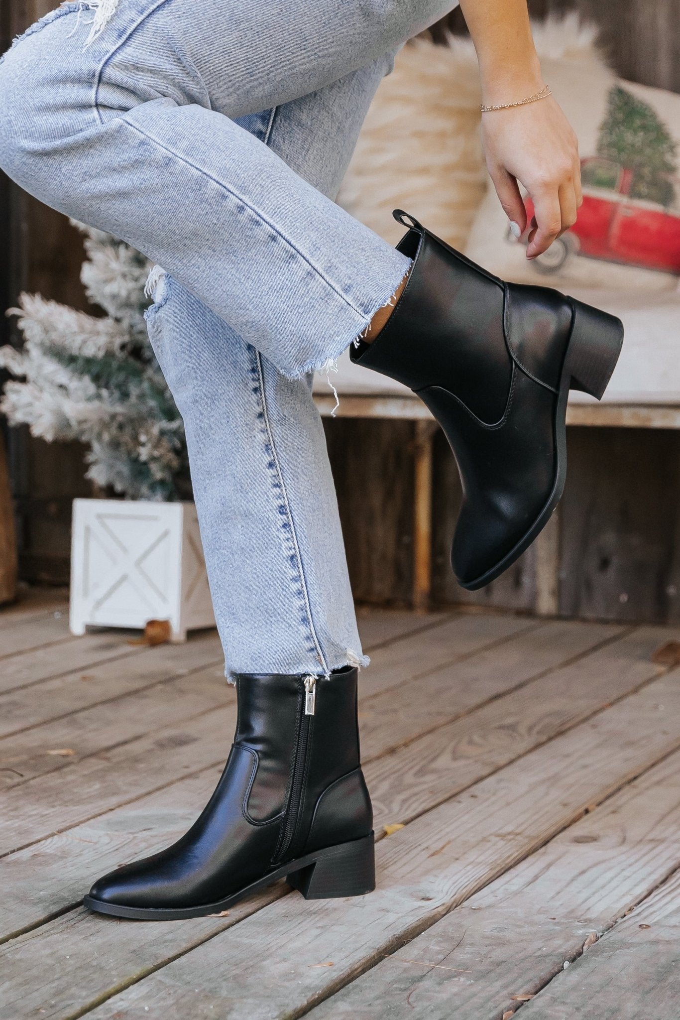 Elena Black Heeled Bootie - Magnolia Boutique