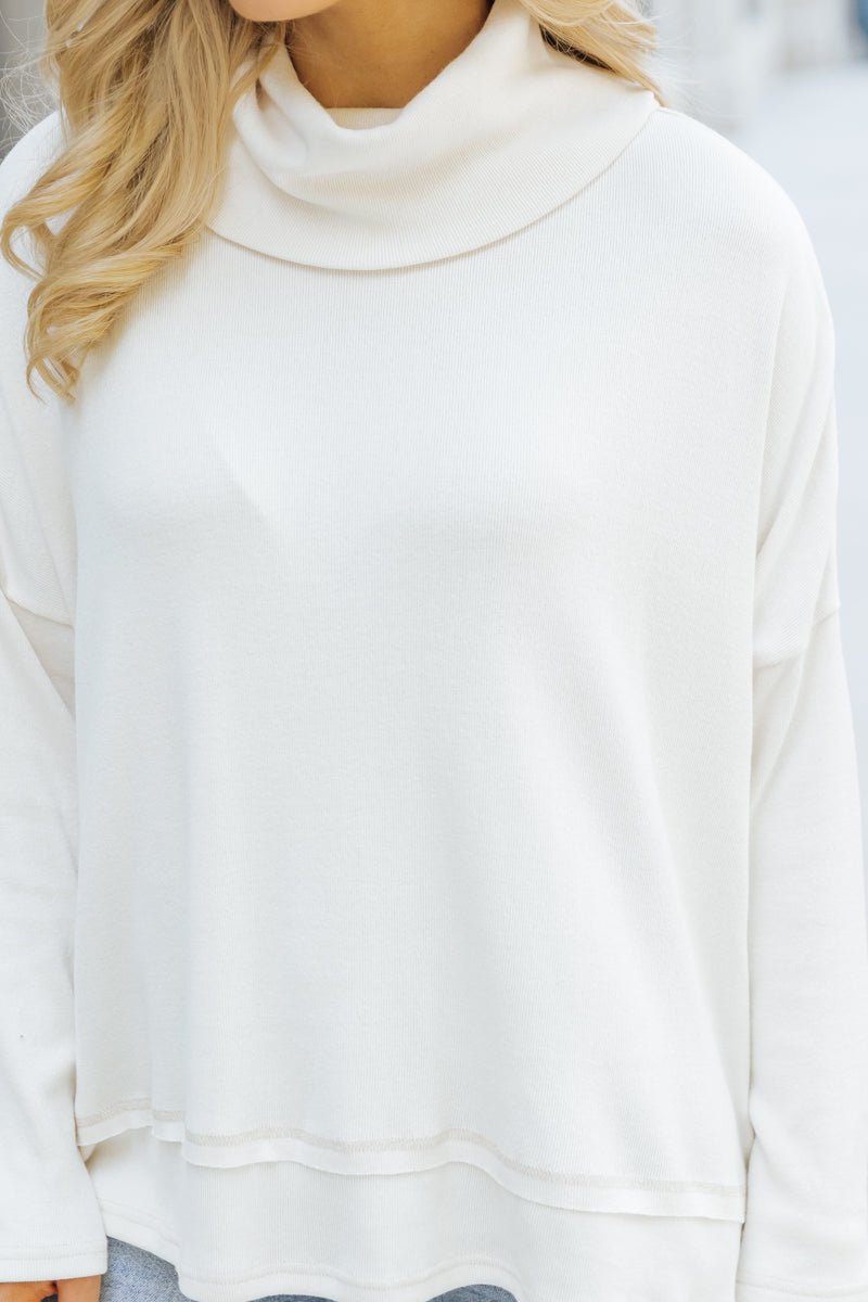 Essential Fall Turtleneck Sweater - Cream - Magnolia Boutique