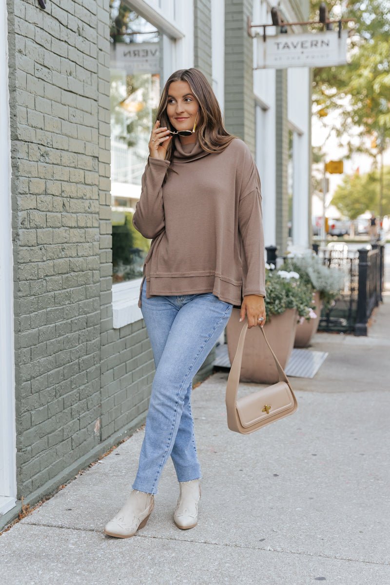 Essential Fall Turtleneck Sweater - Mocha - Magnolia Boutique