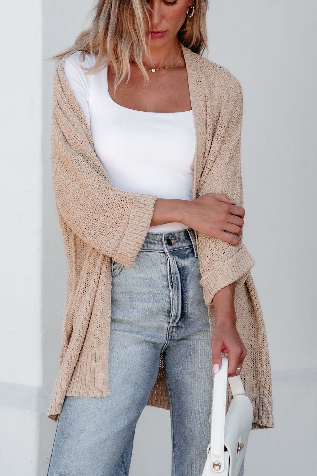 Essential Lightweight Ribbed Cardigan - Taupe - Magnolia Boutique