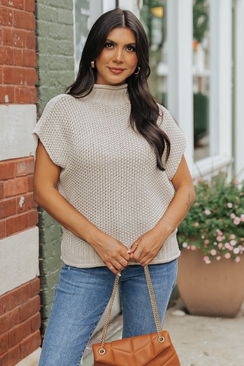 Everyday Classic Mock Neck Sweater - Cream - Magnolia Boutique