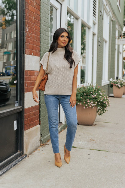 Everyday Classic Mock Neck Sweater - Cream - Magnolia Boutique