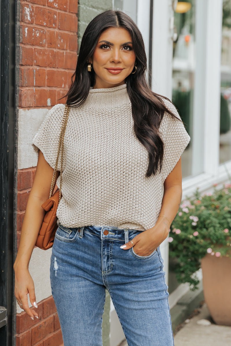 Everyday Classic Mock Neck Sweater - Cream - Magnolia Boutique