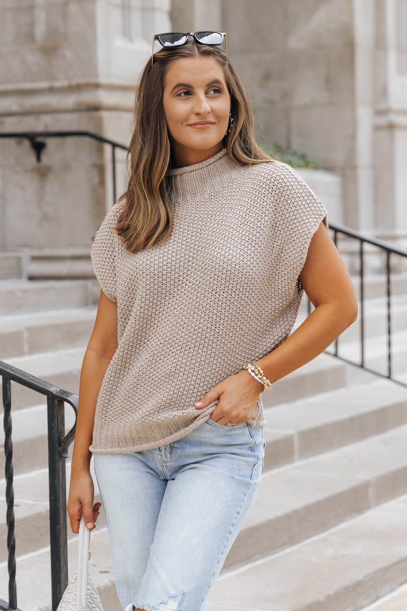 Everyday Classic Mock Neck Sweater - Mocha - Magnolia Boutique