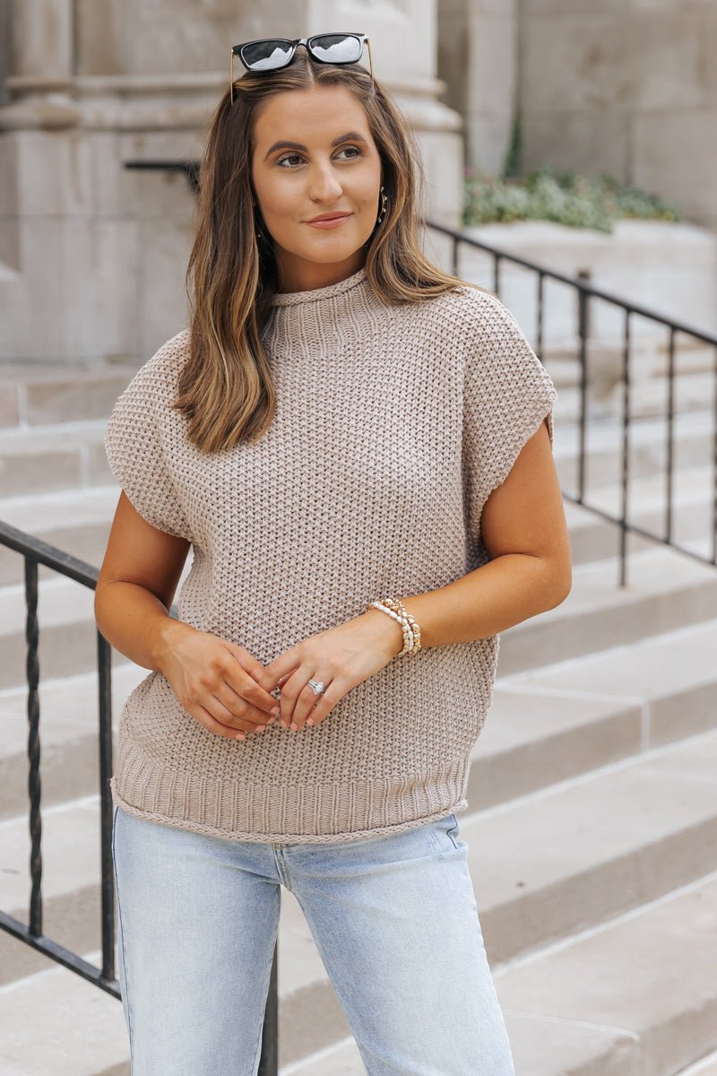 Everyday Classic Mock Neck Sweater - Mocha - Magnolia Boutique