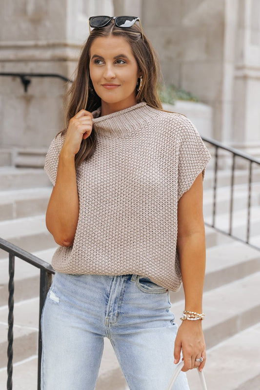 Everyday Classic Mock Neck Sweater - Mocha - Magnolia Boutique