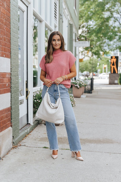 Everyday Classic Mock Neck Sweater - Rose - Magnolia Boutique