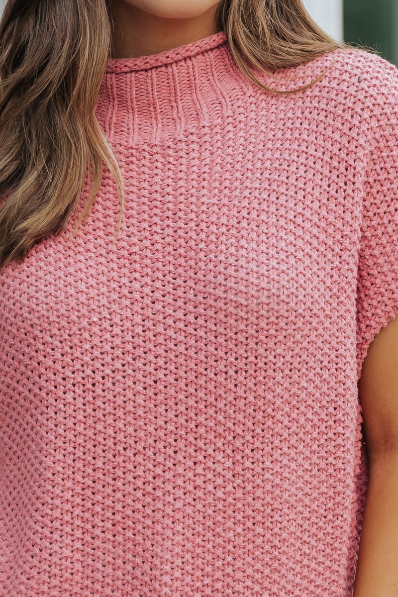 Everyday Classic Mock Neck Sweater - Rose - Magnolia Boutique