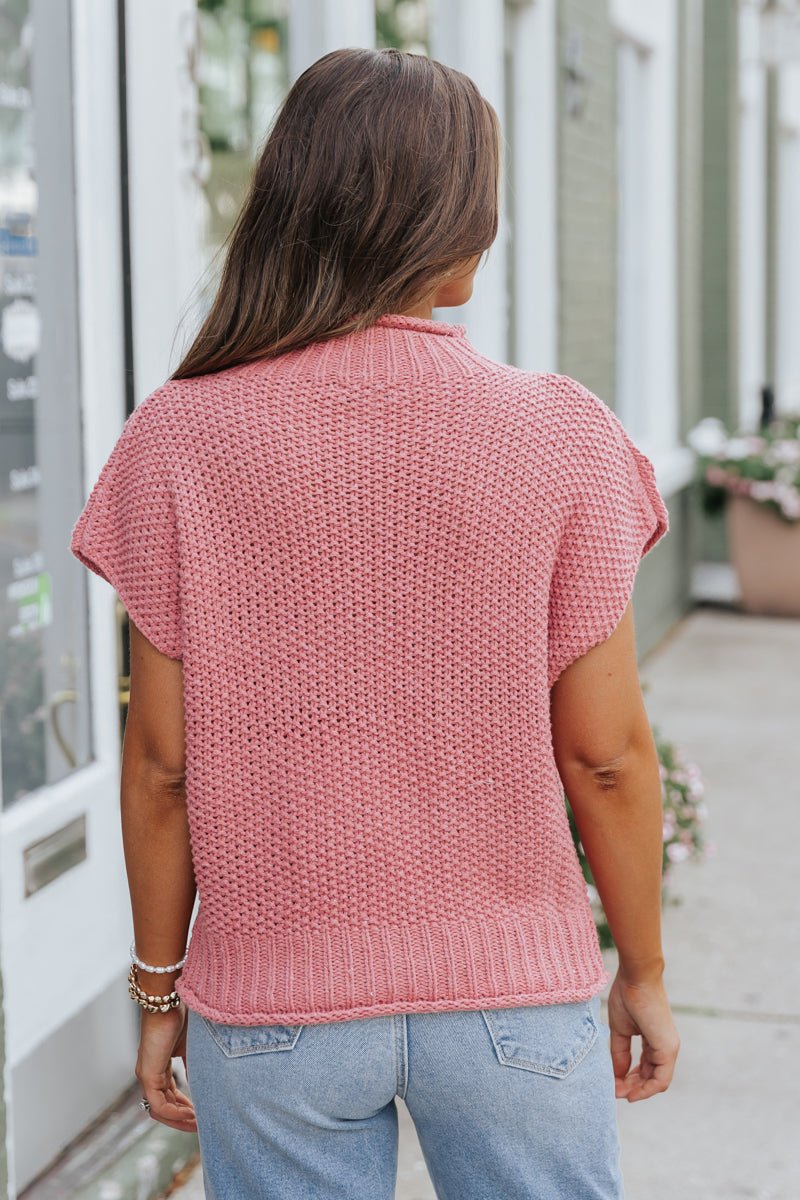 Everyday Classic Mock Neck Sweater - Rose - Magnolia Boutique