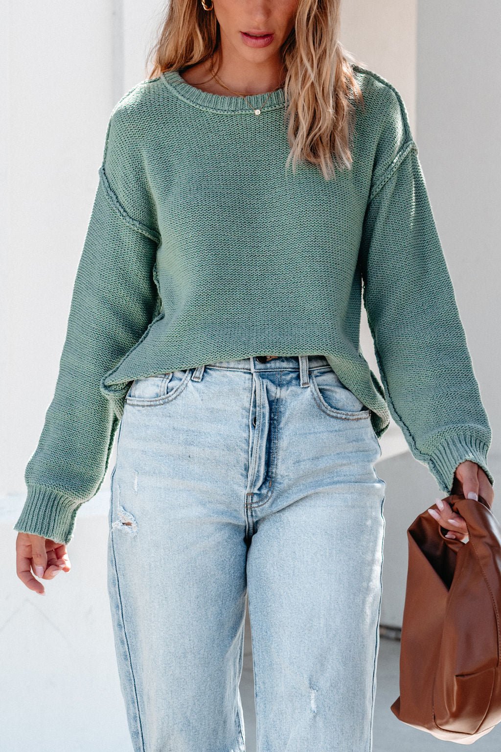 Everyday Fall Pullover Sweater - Sage - Magnolia Boutique