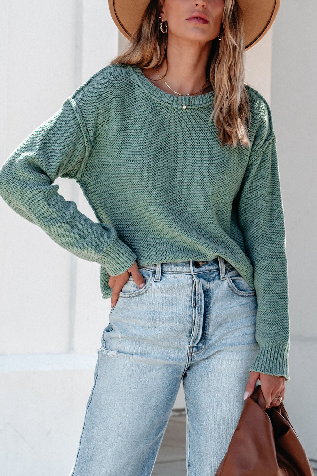 Everyday Fall Pullover Sweater - Sage - Magnolia Boutique