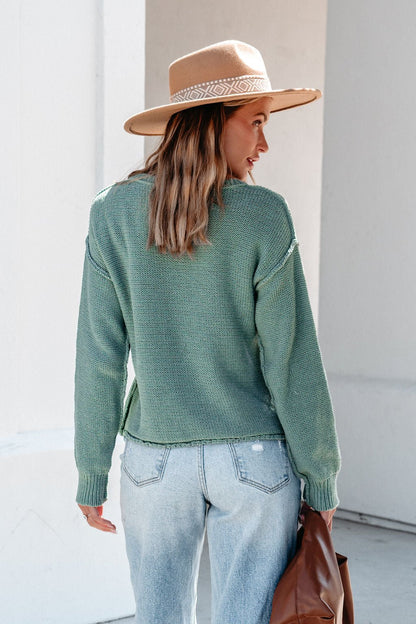 Everyday Fall Pullover Sweater - Sage - Magnolia Boutique