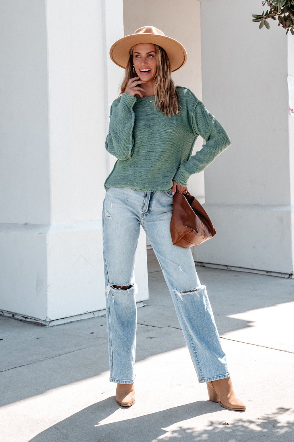 Everyday Fall Pullover Sweater - Sage - Magnolia Boutique