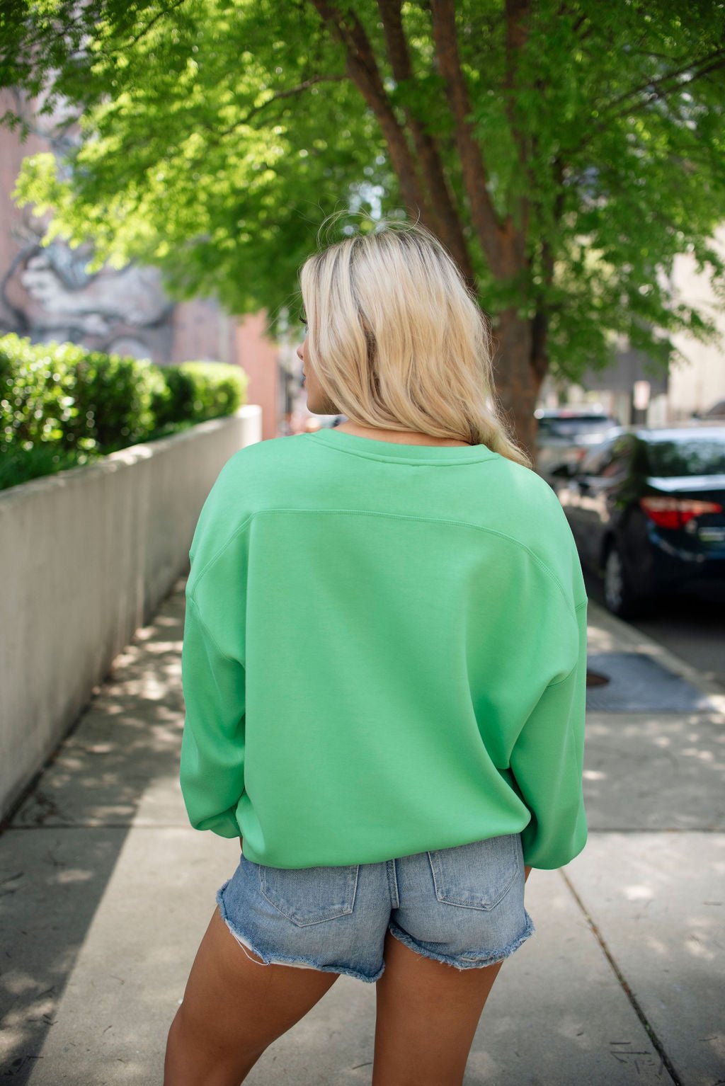 Everyday Relaxed Green Scuba Sweatshirt - Magnolia Boutique
